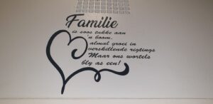 Familie is soos takke vinyl wall decor