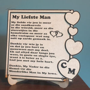Personalized framed Poem & stand