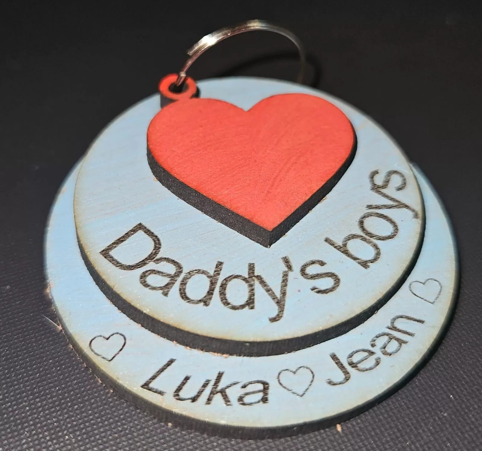 Personalized tripple keyring for dad - Image 2