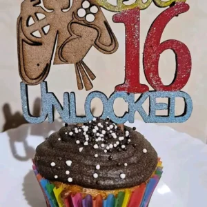 Level 16 Unlocked - Birthday Cake topper