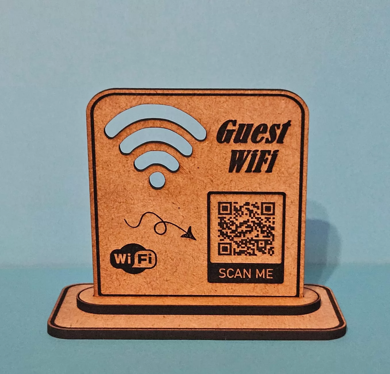 Laser cut Guest Wifi stand