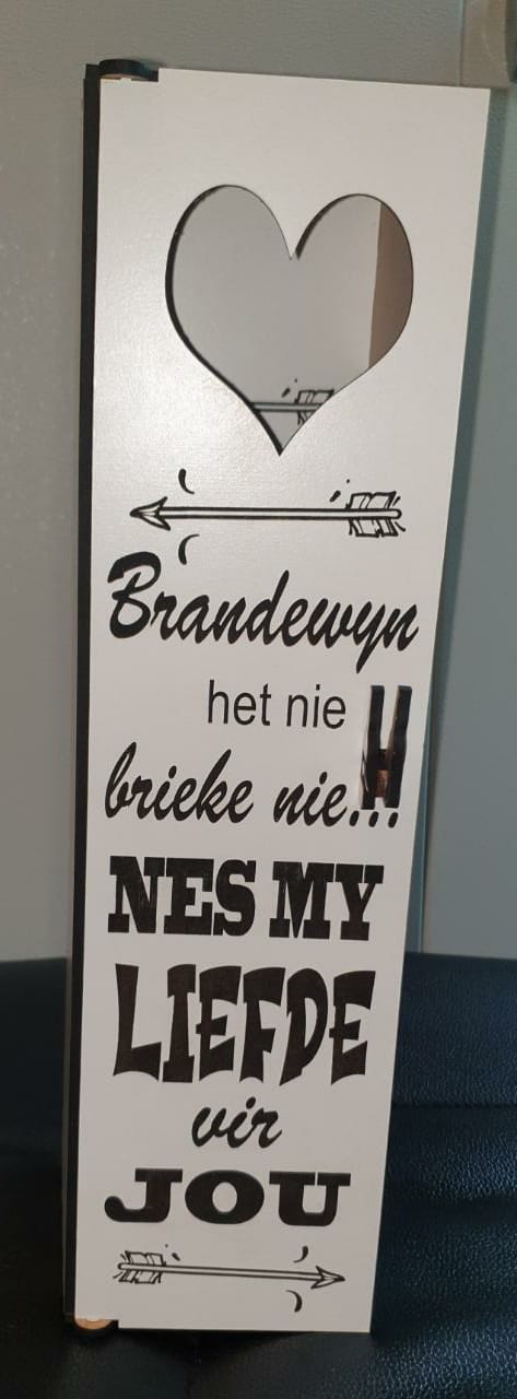 Brandy bottle gift box with flip lid