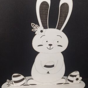 Easter bunny with eggs standing decor