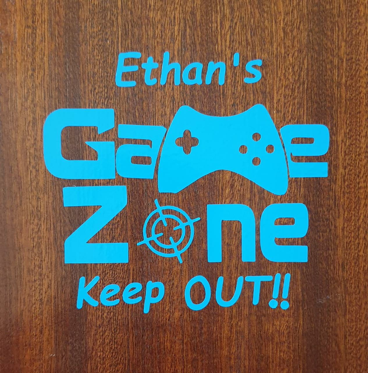 Game Zone - Vinyl Decal With Name On Top 130mm x 195mm