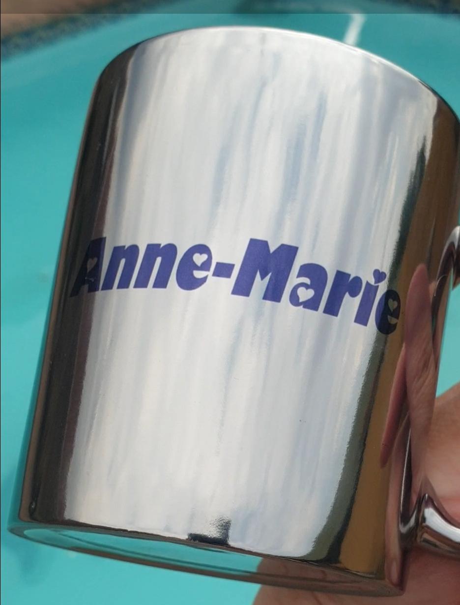 Metallic Silver Mug + Personalization - Image 3