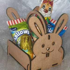 Bunny Shape Wooden Easter Basket