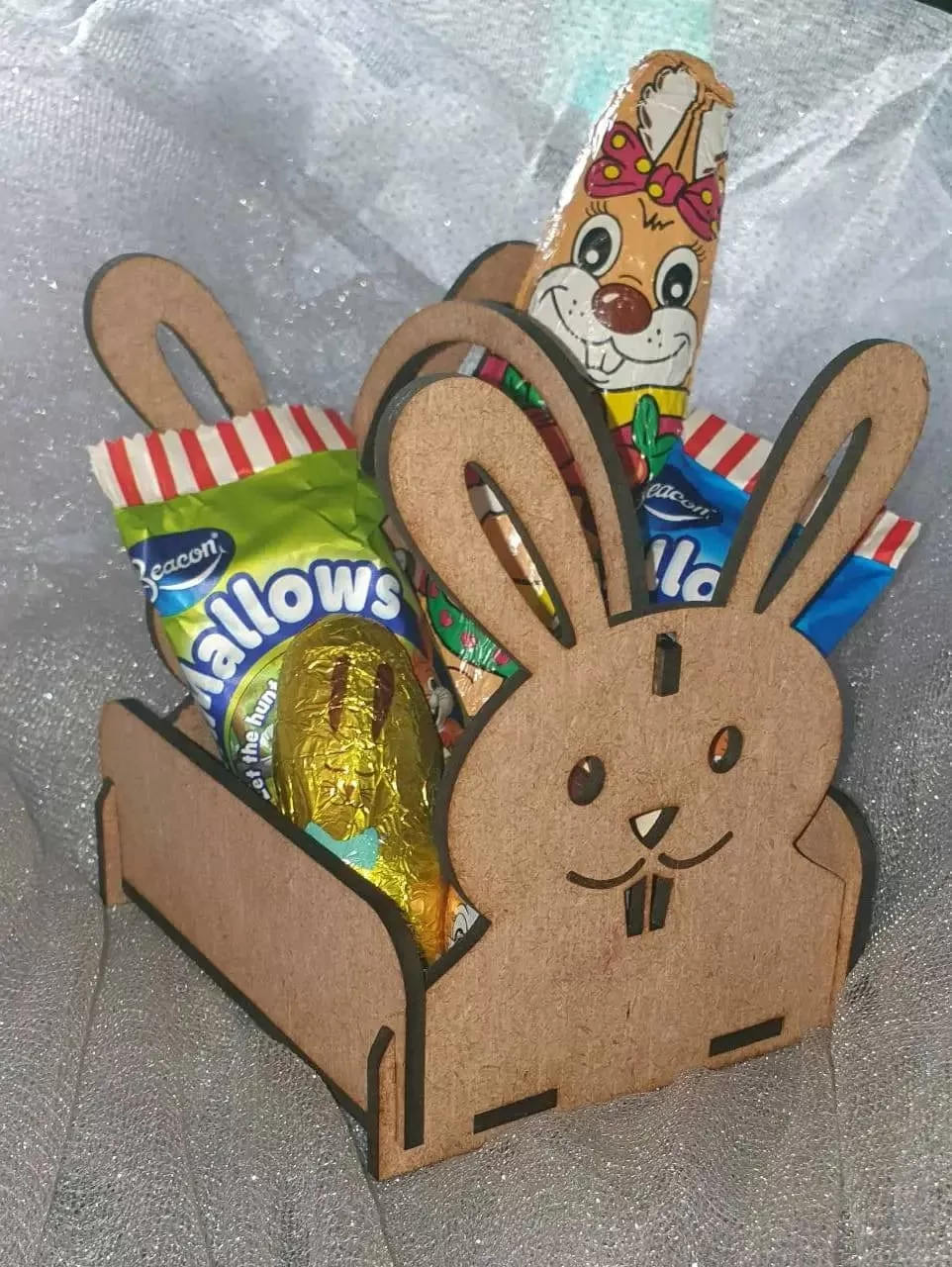 Bunny Shape Wooden Easter Basket