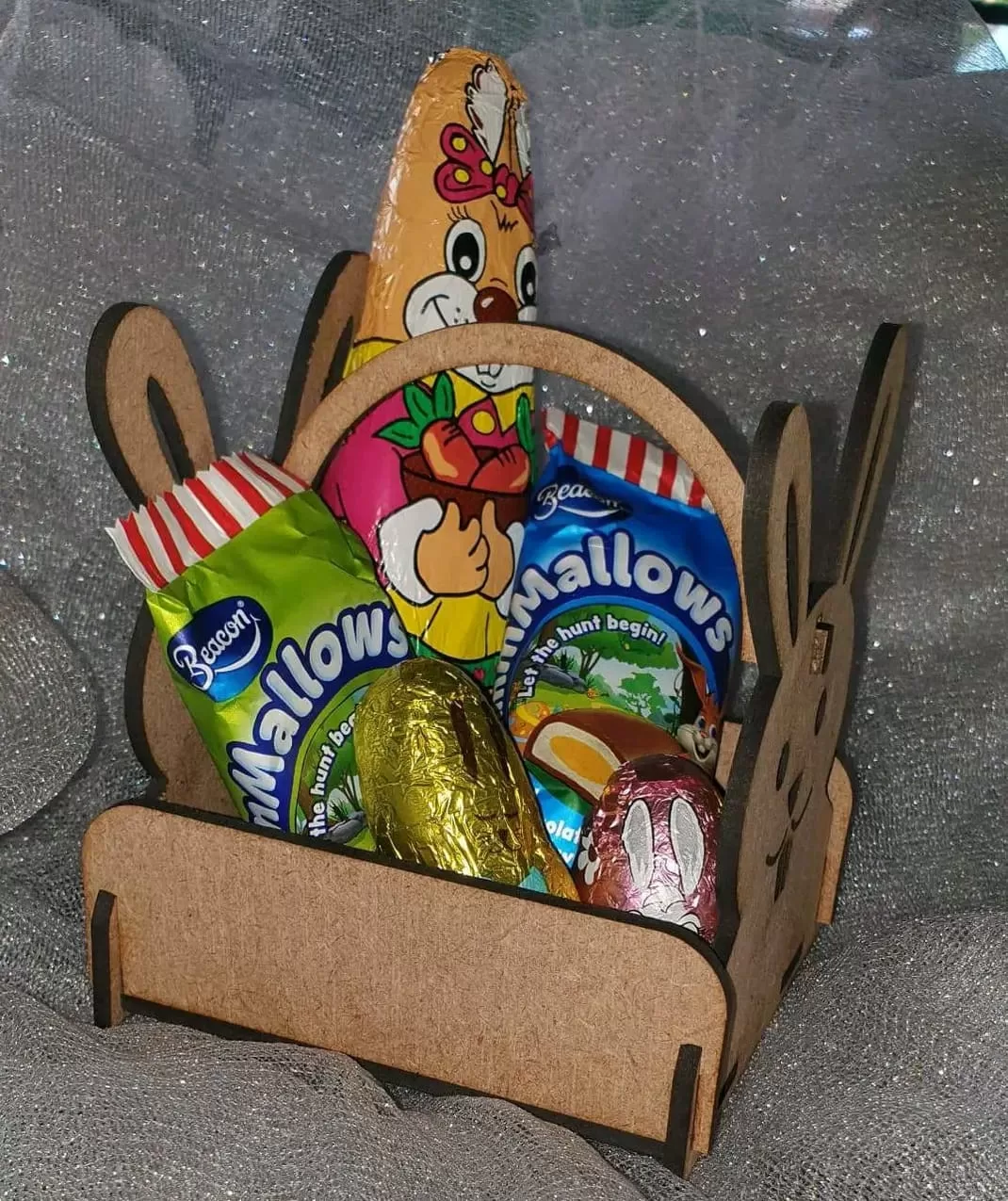 Bunny Shape Wooden Easter Basket - Image 2