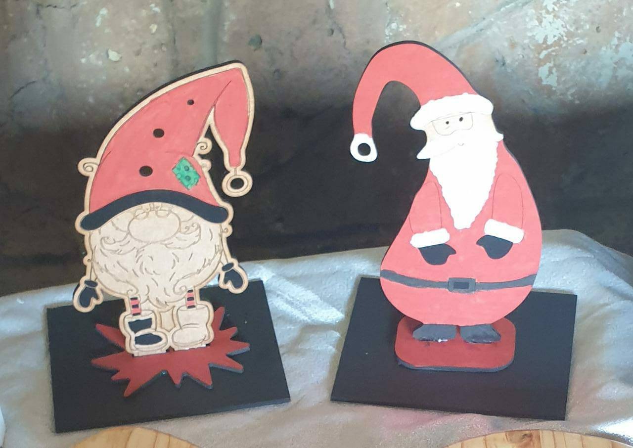 Christmas Table Decor - Santa gnome and fat Santa