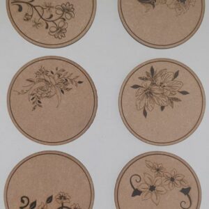 Floral Coasters - 8cm Round (set of 8)