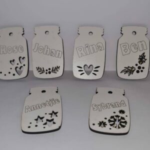 Bottle shape Gift Tags - White Face