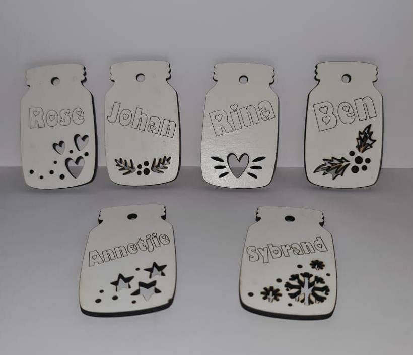 Bottle shape Gift Tags - White Face