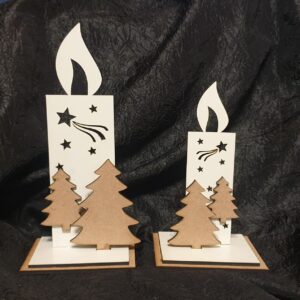 Memorial Christmas wooden candlestick