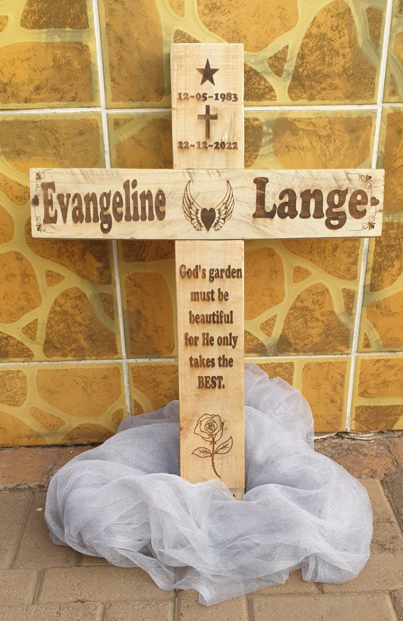 Personalised Memorial Cross - Handmade from wood
