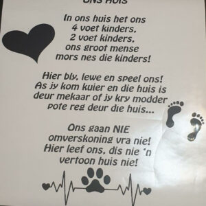 Ons huis - Vinyl Decal 50x50cm