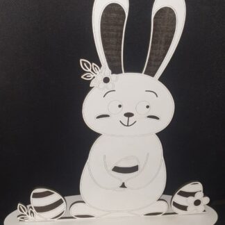 easter bunny with eggs standing decor