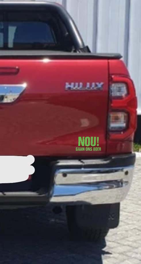 nou gaan ons boer bakkie vinyl decal