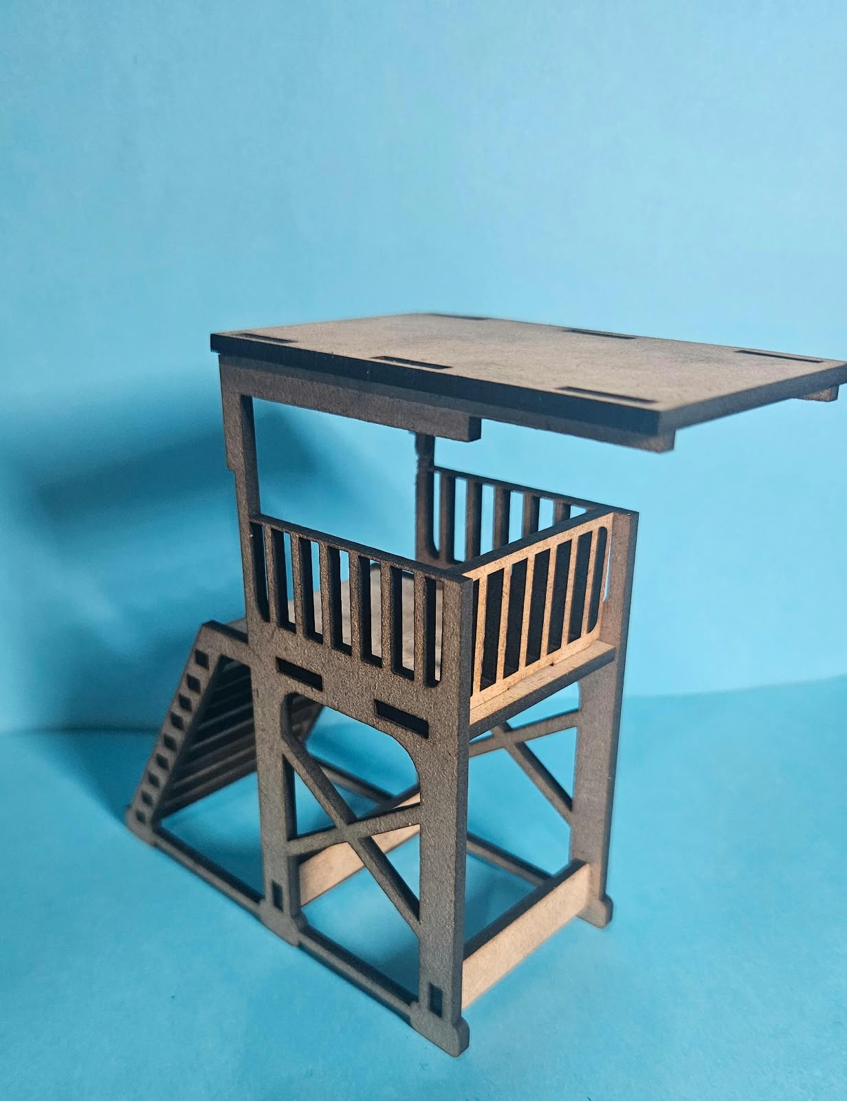 laser cut wooden slot car mashal stand